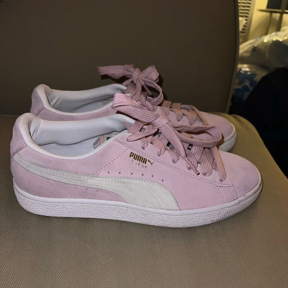 Puma Women's Pink Suede Sneakers - Picture 3 of 16